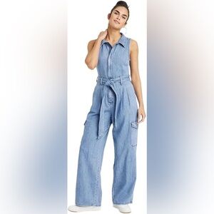 Universal Threads Wide Leg Denim Jumpsuit NWT